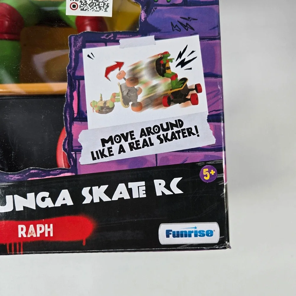 Funrise TMNT Mutant Mayhem Raphael Cowabunga Skate RC Toy Green Skateboard New